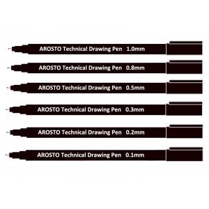 Black Pigment Ink PP Technical Drawing Pens for Sketching or Writing Waterproof