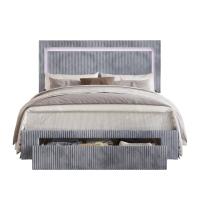 China Most popular bed comforter set Velvet Tufted LED Light Platform Storage Bed for Bedroom Apartment and Hotel on sale