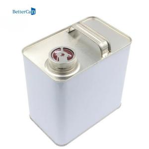 ISO9001 Car Paint Tin 4L 2L Rectangular Metal Container With Spout Cap Packaging Container