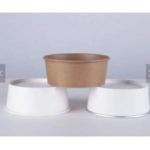 Stocked 1300ml Kraft Salad Bowls Disposable Paper Kraft Bowl With Lid