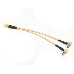 2X TS9 Female to Y Type Right Angle SMA Coaxial Cable Assembly Pigtail 15CM