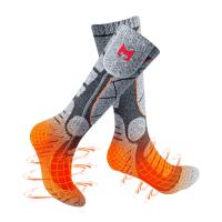 China 7.4V Thermostatic Control Rechargeable Battery Powered Heated Socks Men Women For Winter on sale