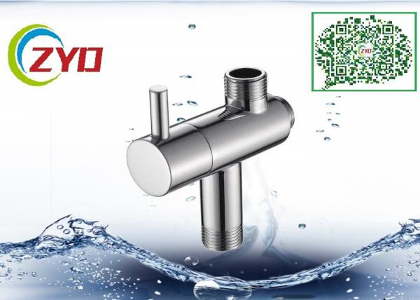 Stainless Steel Shower Head Diverter Valve Silver Nickle Plating Finish