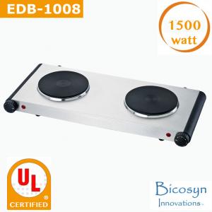 China 1500 Watt Cheap Double Buffet Burner Electric Hot Plate, die cast heating plate, UL, Camping,School,Outdoor Stove supplier