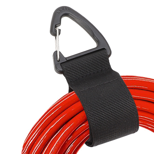 Cable negro triangular de gancho y lazo ligero