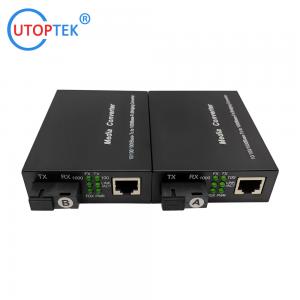 10/100/1000Mbps SM Bidi 20km Fiber media converter 1310/1550nm with DC5V power supply