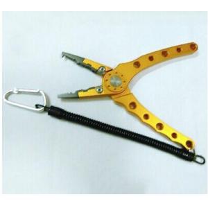 Safety fishing plier accessory black plastic coil lanyard w/ coloredcarabiner and key ring