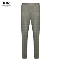 China Simple Slim Fit Trousers for Men 100% Wool Knitted Zipper Fly Business Office Pants on sale