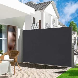 63" x 118" Aluminum Patio Privacy Screen Retractable Side Awning Outdoor Side shade Privacy Fence with waterproof UV res