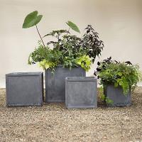 Fiber Clay Pots, Outdoor Pots, Garden Pots DS09 // Cream, Dark Grey, Light Grey,