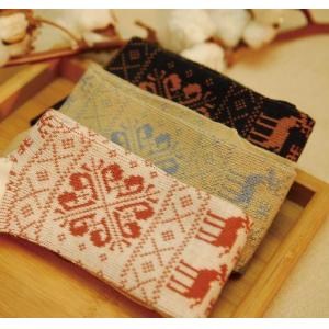 China Top selling elegant christmas deer patterned design cotton winter knee high thick socks supplier