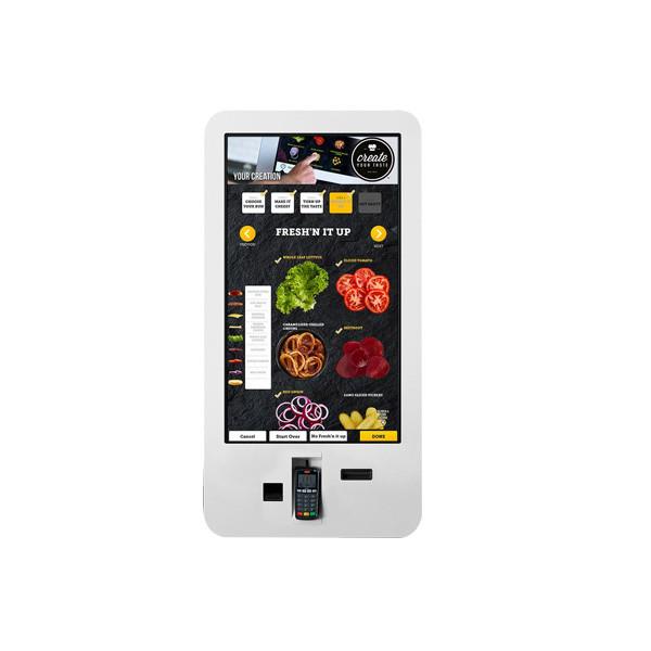 32" 42 " Food Ordering Self Service Payment Kiosk With Capacitive Touch Barcode