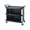 China Multi - functiona l3 - Layer Plastic Dining Cart with Side Waste - Collecting Bins wholesale