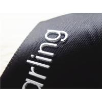 China Smooth Black Ribbon Silicone Screen Printing Label Thick Plate White 3D Logo on sale