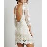 Girls fahsion scoop back short sleeve lace mini without dress, two piece dress