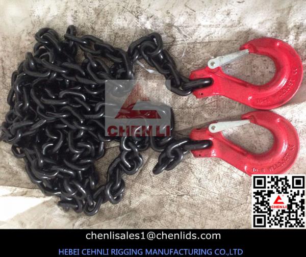 10mm Grade 80 chain with clevis slip hook,red color