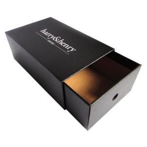 China Luxury Black White Pull Out Sliding Drawer Type Shoe Box Packaging With Custom Logo supplier