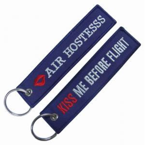 Durable Remove Before Flight Keychain Cool Embroidered Keychain Tag