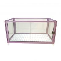 China Portable Metal Pet Cage With Mesh Panels And Latch Lock Removable Tray Easy Assembly on sale