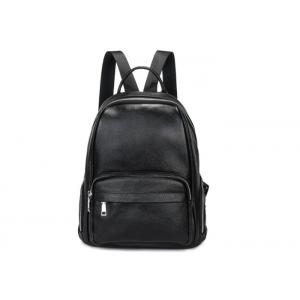 China Real Leather Laptop Backpack , Hiking Briefcase Black Backpack Purse For Women supplier