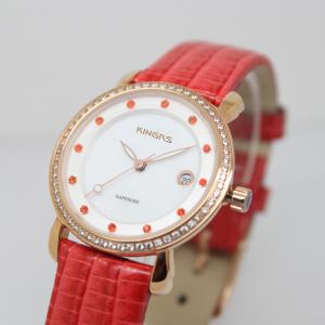 China Ultra-thin Case Stainless Steel Watches ,Small face Fashionable wirst watch with Genuine leather strap ,Jewelry Watch supplier