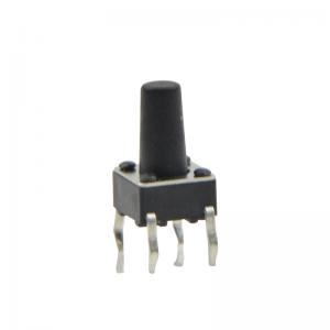 Black Passive Electronic Components Waterproof Tact Switch 6x6 With Copper Pin