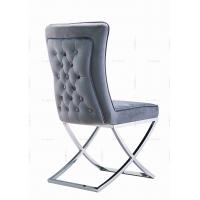 China YUNZONN Luxury Fabric Design Stainless Steel Legs Dining Chair on sale
