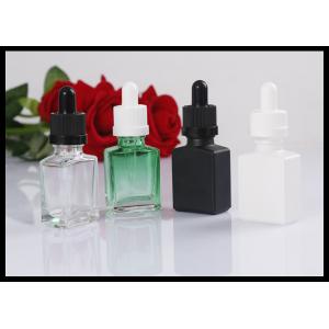 China 15ml Square Glass Olive Oil Bottle , Liquid Glass Bottles With Dropper Caps supplier