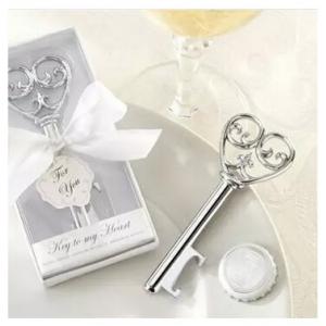 China Promotioal Wedding Gift stainless steel bottle opener corkscrew stopper heart key shape supplier