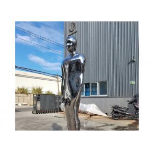 Mirror Polished SS Life Size Abstract Human Figure Sculptures