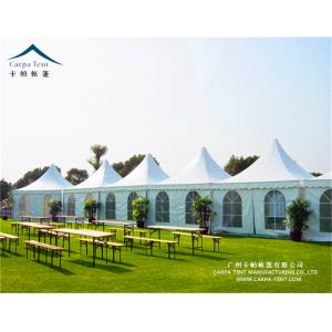 China 5x5m White Exhibition Pagoda Tents With Sidewall High Pressed Aluminum Alloy Frame supplier