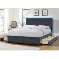 China Upholstery Wooden Four Drawer Storage Bed Queen Size With LED Headboard on sale