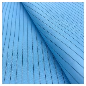 China 5mm Stripe Antistatic ESD Fabrics 99% Polyester 1% Conductive Carbon Fiber supplier