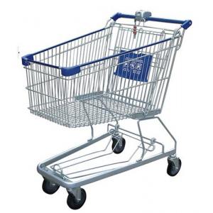 China Multi - Function Wire Shopping Carts USA Type Coin Locked Metal Shopping Basket supplier