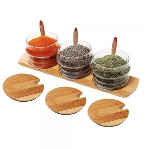 China Multifunction Bamboo Wooden Sauce Holder , Restaurant Table Condiment Holders supplier