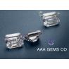 China Pendiente Moissanite flojo, 3.5M M Emerald Cut Moissanite blanco wholesale