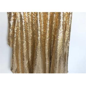 Soft Sequin Mesh Fabric 4mm Gold Metallic Mesh Fabric 45*150cm For Garment