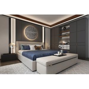 Dark Gray Laminate LED Lights Custom Whole Room Wardrobe Modern Closet