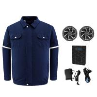 China Dark Blue Air Conditioned Shirts Quick Dry Air Conditioning Jacket on sale