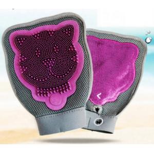 China Bath Massage Pet Grooming Gloves Pet Hair Removal Glove Double Sided Eco Friendly supplier