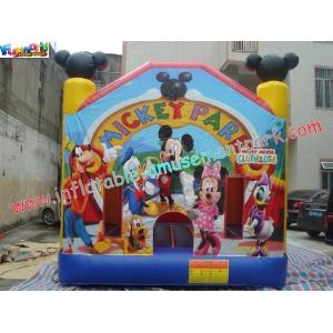 China 0.55mm PVC Tarpaulin Kids Mickey Mouse Inflatable Moonwalk Commercial Bouncy Castles supplier