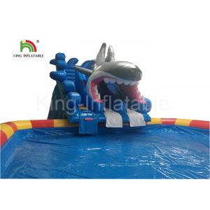 China Grey Megalodon Adult & Kids Inflatable Water Parks With Slide For Outdoor supplier