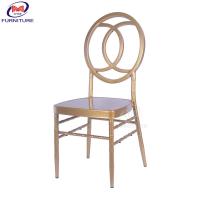 China SGS Hotel Dining Chair Metal Iron Phoenix Flat Tube Aluminum Hopper Back Bamboo Chair on sale
