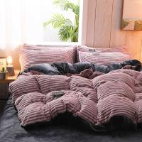 China Flannel Bedding Set 4 Pcs Single Bed Sheets Set Fabric Density 133x72 Queen King Size on sale