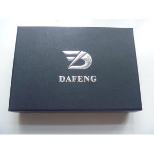 China Personalised Leather Texture Paper Packaging Boxes With Silver Foil Embossing supplier
