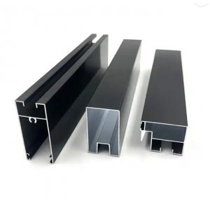 China Slim Aluminium Sliding Window Profile Matt Black And Bronze Aluminium Profile Section supplier