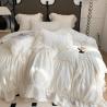 4PCS Fluffy Duvet Quilt Bedding Set Solid Pattern Luxury Bed Sheet Set Comforter Bedding