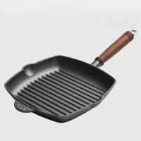 China Flat Bottom Stovetop Grill Pan Cast Iron Non Stick Frying Pans For Cooking on sale