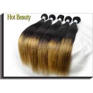 5A Peruvian Human Hair Extensions Ombre , Silk Straight Hair Weft