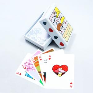 Custom Printed Cartoon White Playing Cards With Box Printing Plastic Pvc Waterproof Playing Cards